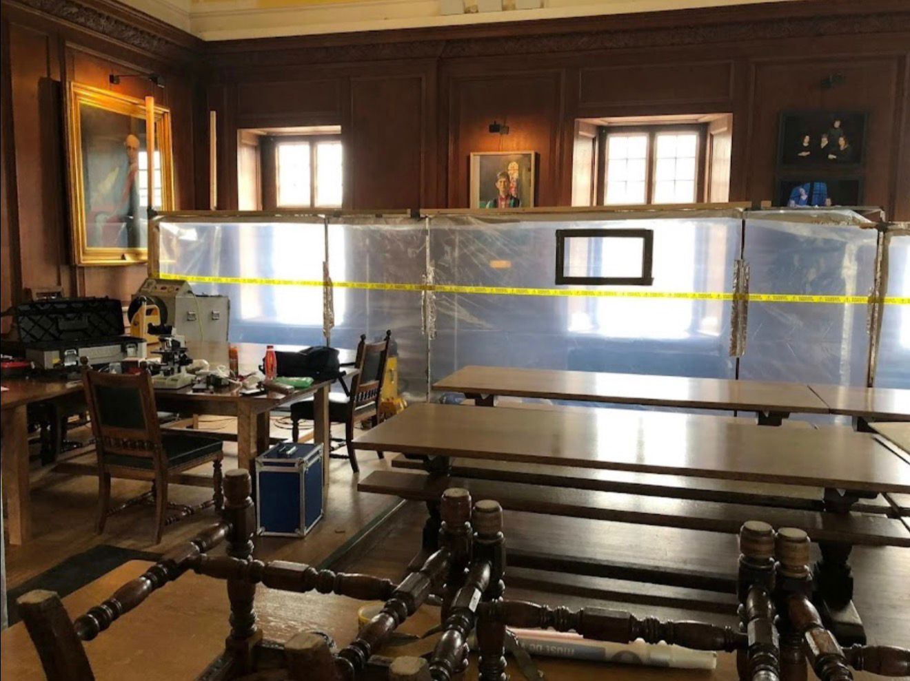 Historic interior at Chalk Abbey showing conservation-appropriate survey methodology