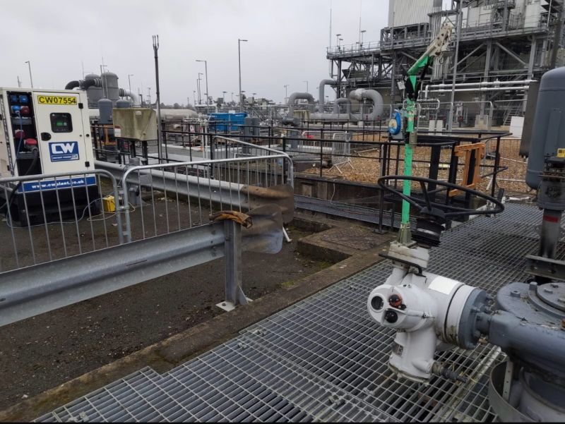 Infrastructure refurbishment survey site showing building undergoing asbestos inspection works